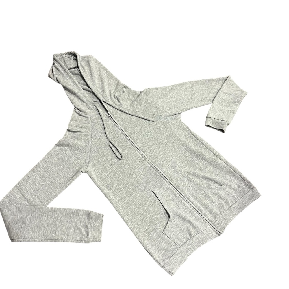 Twenty5A Gray Soft Zipper Hoodie Sweatshirt